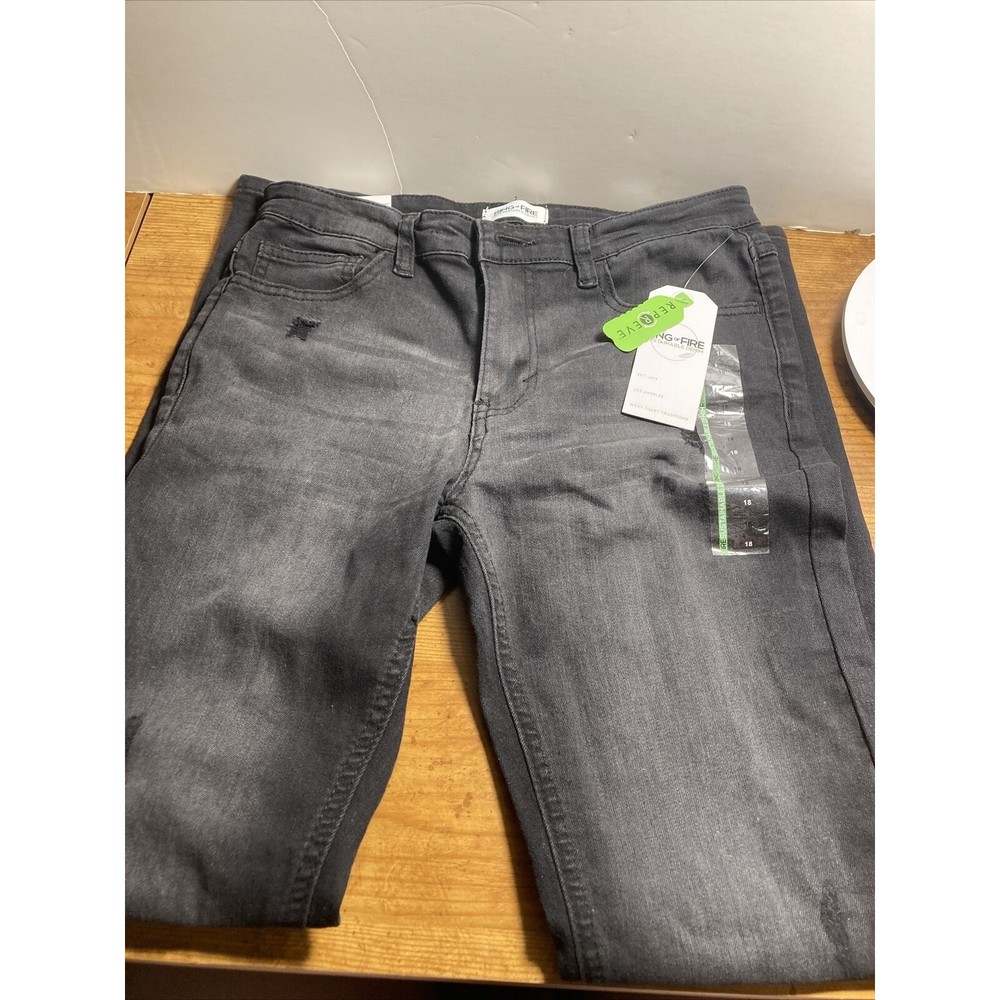 Ring of Fire CARBON Big Boys Tumble Skinny-Fit Stretch Destroyed Jeans, US 18